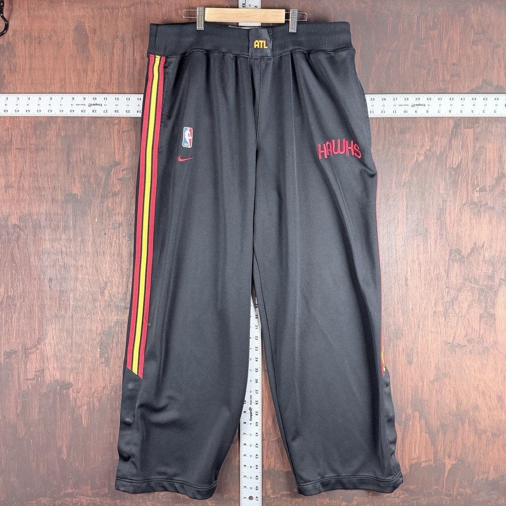 Nike 74 Atlanta Hawks Pants NBA Basketball Tearaway Sideline ATL Mens 2XL Black‎